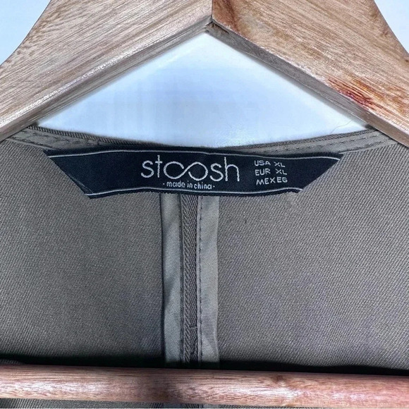 Stoosh Olive Green Drape Front Belted Lightweight Jacket Size XL - Picture 3 of 8